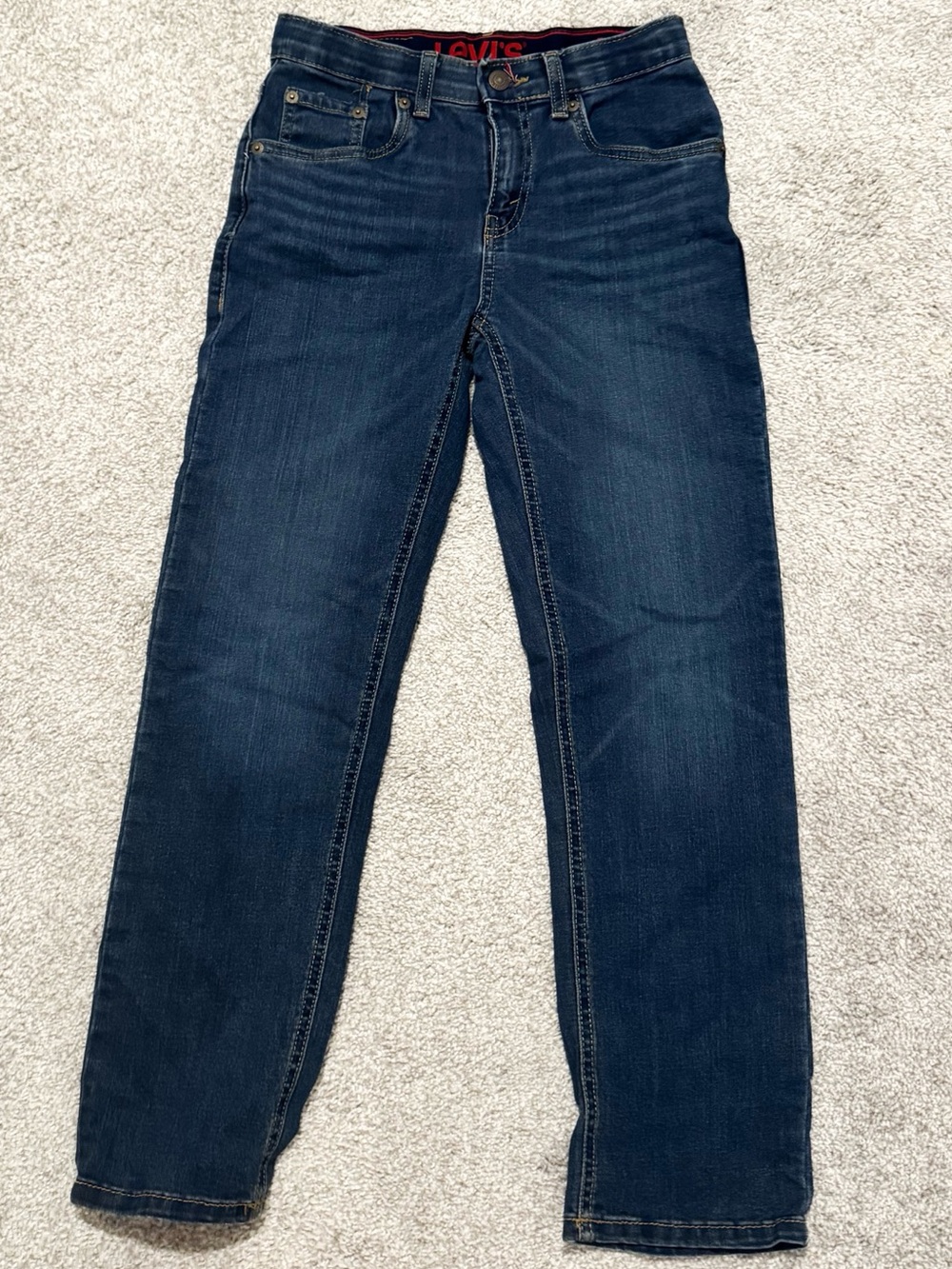 Levi’s 514 Boys Jeans Size 12 Regular W26 L27 Dark Wash Straight Leg